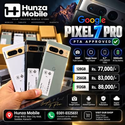 Google Pixel 7 Pro - 128 - 256 - 512 - Pta Approved