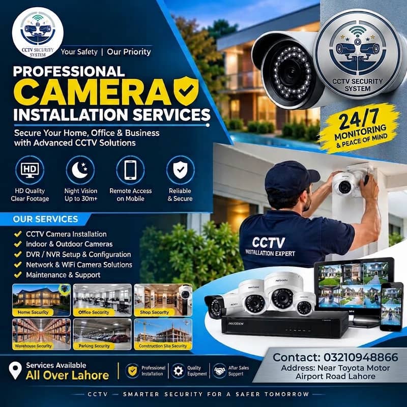 HD CCTV Security Camera Setup, DVR/NVR Configuration Lahore 0