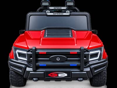 **Red & Black Kids Electric Ride-On Jeep, used, good condition, styli