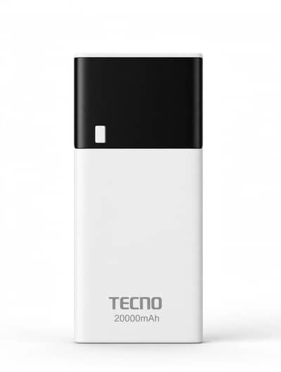 TECNO 20000mAh Original Power Bank - Dual USB Fast Charging - White*