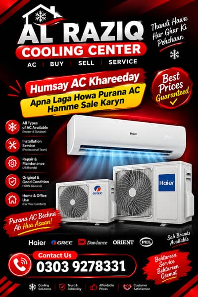 AC Old New AC Sale Purchase/Window AC/ Gree AC/Split AC/ Haier Ac/ DC