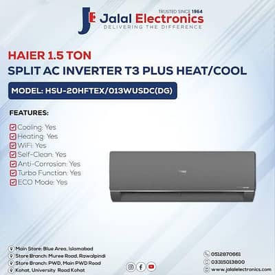 Haier 1.5 Ton Inverter AC 20HFTEX T3 Compressor 21000 BTU