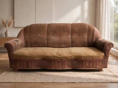 4 Seater Sofa Set (3+1) Brown Velvet - Good Condition