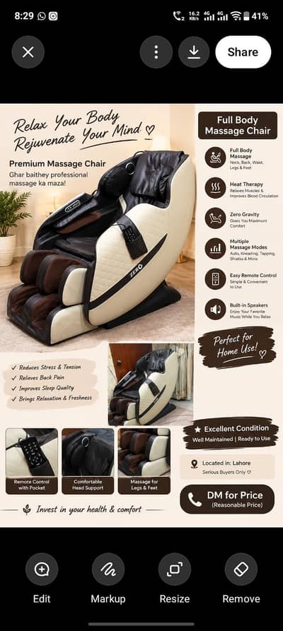zero massage and relaxing chair