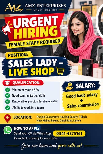 Sales Lady for Live shop