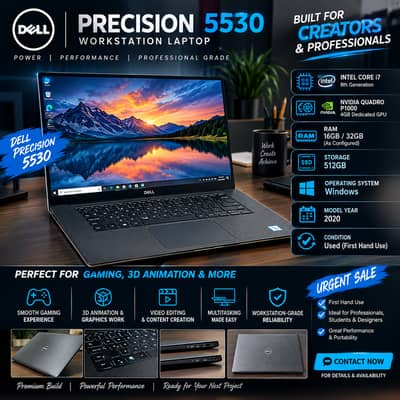 Dell Precision 5530 Workstation | Core i7 8th Gen | Quadro P1000 4GB