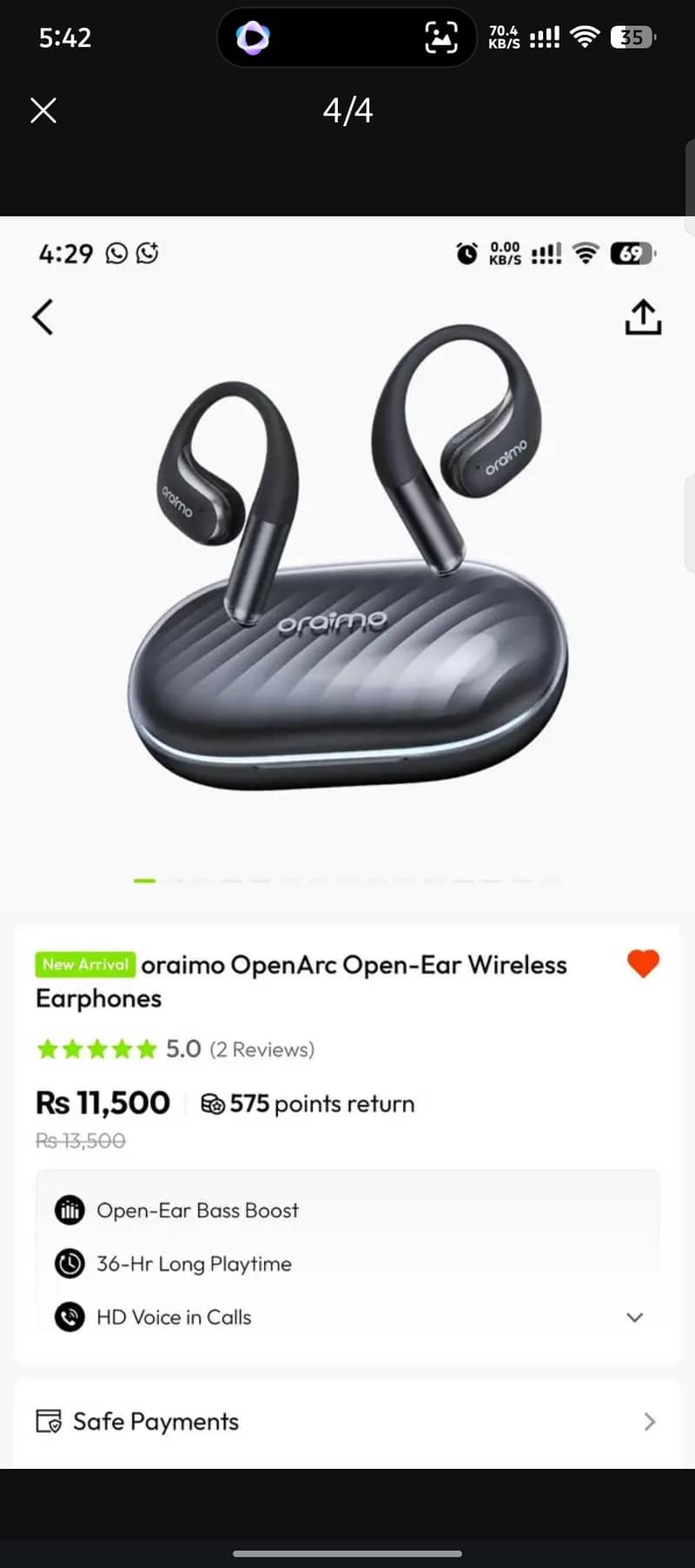 oraimo open earbuds 3