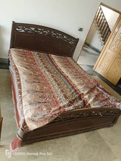 King Size Bed With Mattress - Double Bed - Good Condition