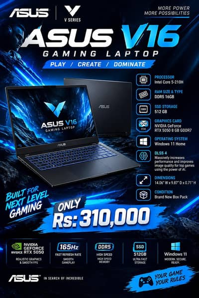 Asus V16 Box Pack gaming laptop with warranty