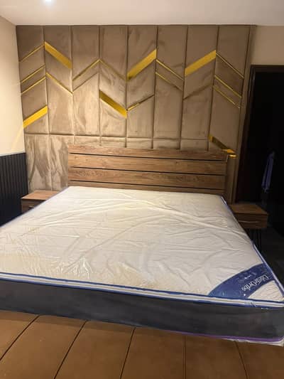 Branded Queen bed with double ply Spring Matress