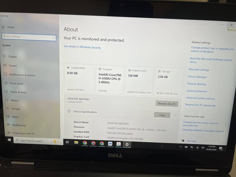 Dell Letitude E7470 Touch Screen 0