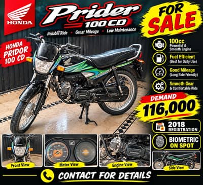 Honda prider 100cc Biometric on spot All original documents