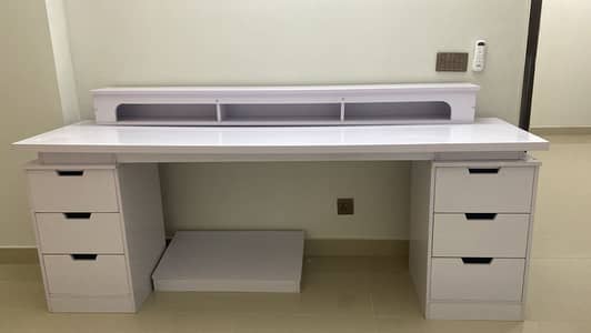Spacious Study / Work Table with Detachable Top Shelf – 7ft Wide
