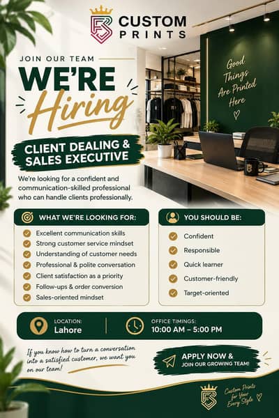 Sales Executive – Client Dealing & Order Management