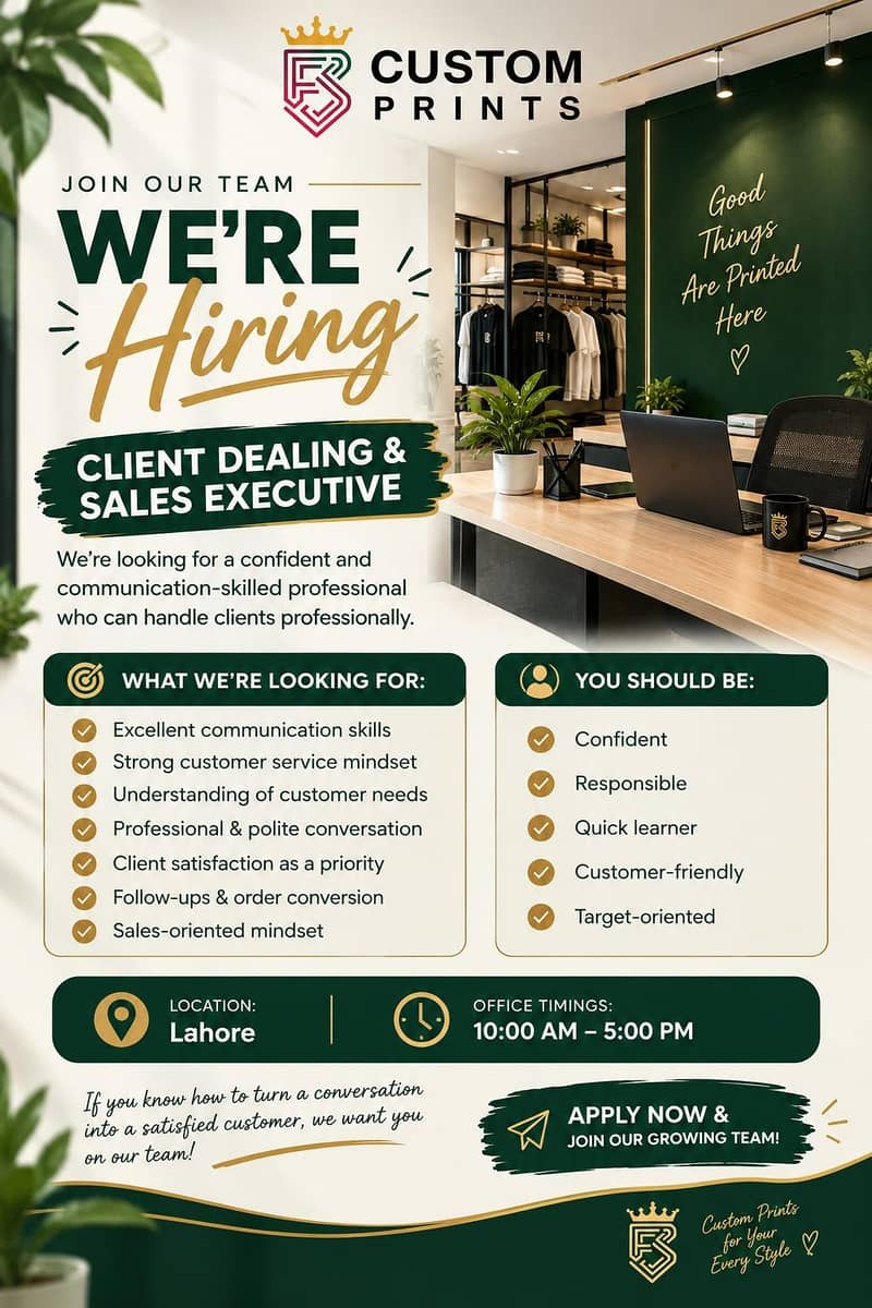 Sales Executive – Client Dealing & Order Management - Sales Jobs ...