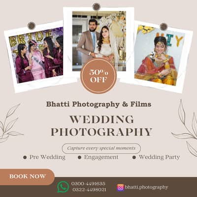 Wedding photography||VideographyDrone coverage 20% Discount