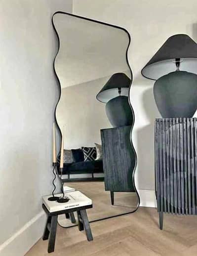 wavy design floor mirror