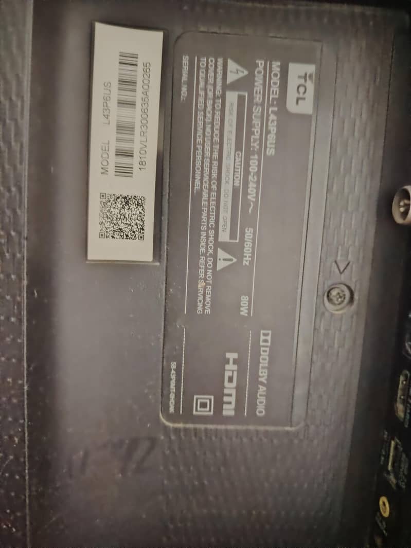 TCL 43 inch 4