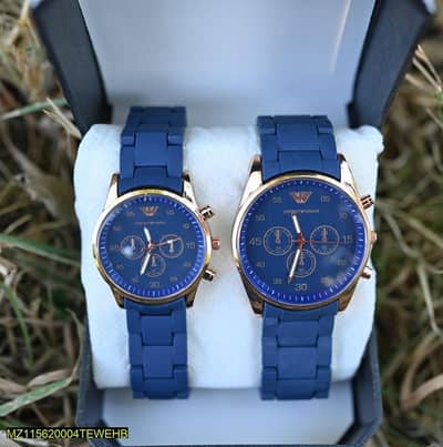 Couple Watch Blue Pair New Box Ke Sath