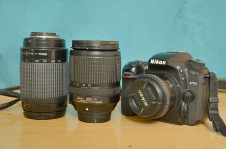 Nikon D7500 Body with 3 Lenses, Box and 2 Batteries