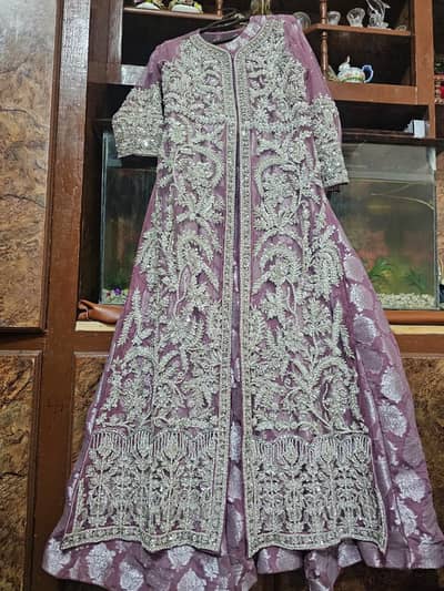 Luxury Bridal Maxi for Sale | Mauve Purple Wedding Dress with Heavy Si