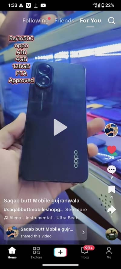oppo a18 markeet se kafi sasta 4GB 128GB all ok