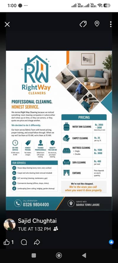 Right way cleaning & mainye