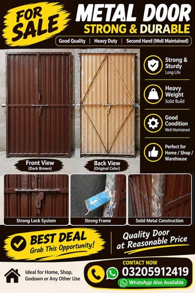 very heavy quality good condition door 7000 rupees for sale