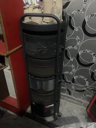 5 layer rotating storage basket cart