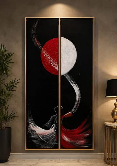 Handcrafted wall painting - 2 piece set