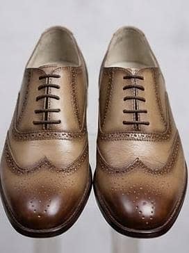 Brand New hand made genuine leather wingtip brogue oxfords