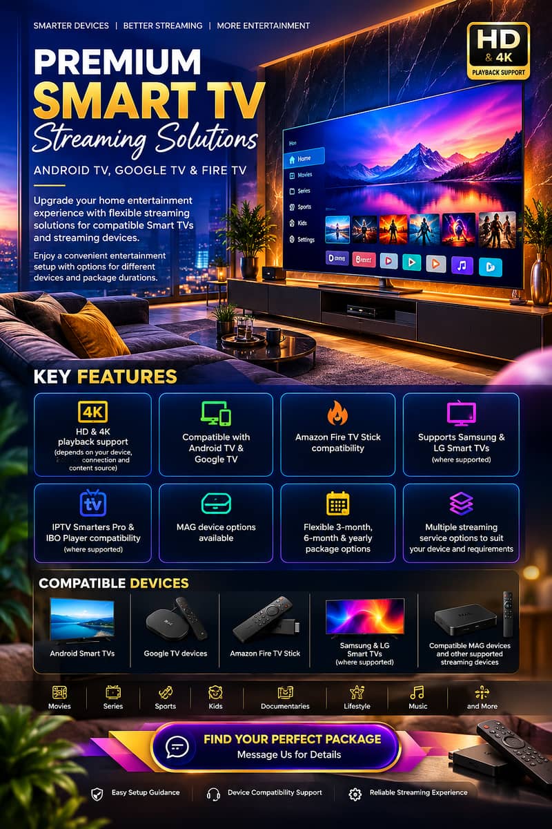 Premium Smart TV Streaming Solutions | Android & 4K 1