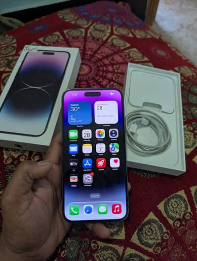 iPhone 14 Pro Max 128gb pta approved with box cable