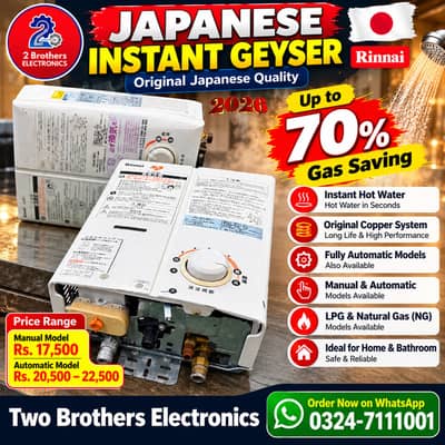 Japanese Instant Geyser | Fast Heating & Energy Saving