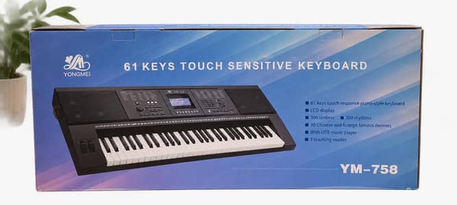 Yongmei YM-758 Electronic Keyboard (61 Keys Touch Sensitivity)