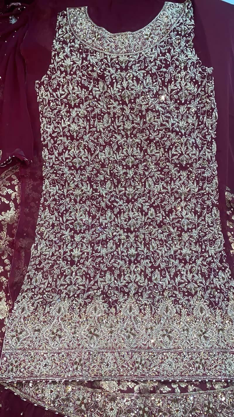 Bridal sharara/Bridal farshi lehnga/bridal lehnga/unstitched lehnga 4