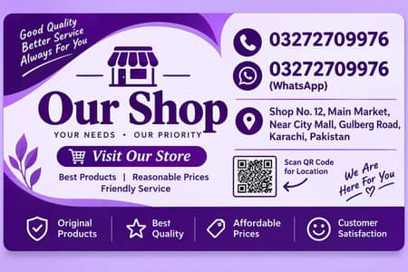 Professional Visiting Card & Graphic Design Services for Shops