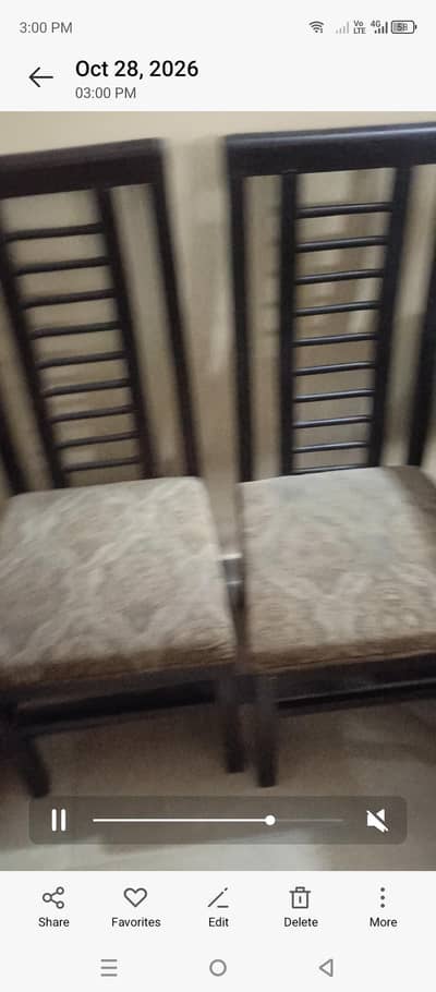 Dining table for sale along with six chair condition 9.5/10