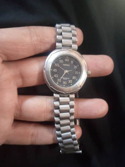 vintage silver-tone Racer stainless steel quartz wristwatch