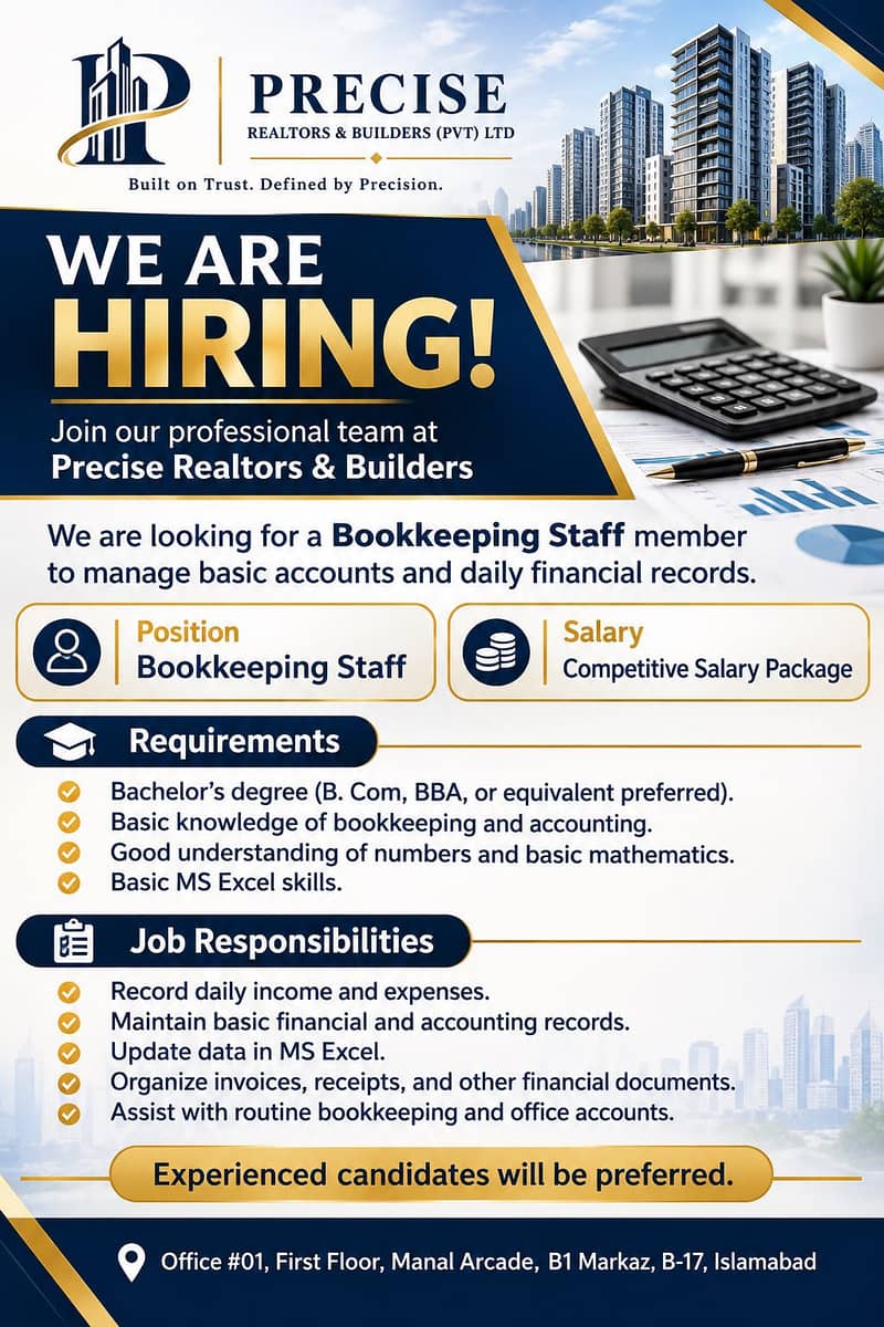 bookkeeping Staff Required 0