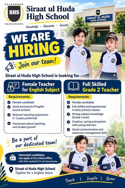 English and mathematics teacher required