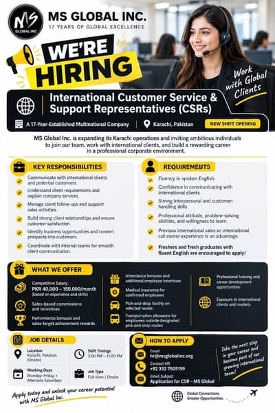 International Customer Support and Service Representative