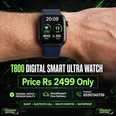 T800 Ultra Smart Watch - Bluetooth calling - Bara Display