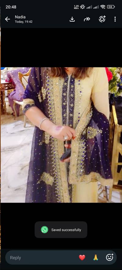 Elegant Navy Blue & Skin adda work maxi. Formal