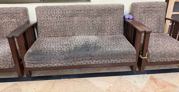 7 seater sofa set and 2 sofa cum beds for sale (used)