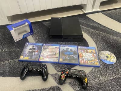 PS4 Fat 500GB – Original Controllers, Box & Games | Price Negotiable