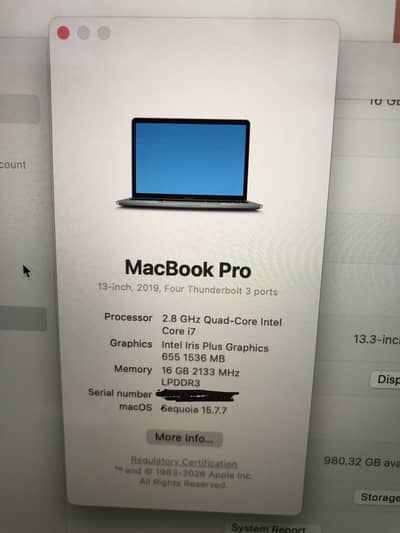 Apple Macbook 2019.13inch /1tb Macbook for sale