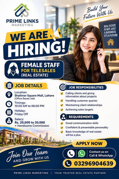 We are hiring female staff for telesales