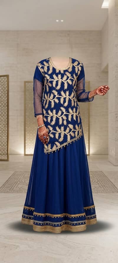 Royal Blue and Green Lehenga Party were Dress New
