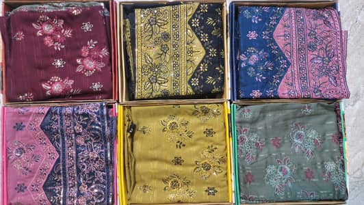 ladies suit / 3pc embroidery suit / Dhanak Velvet fancy dresses